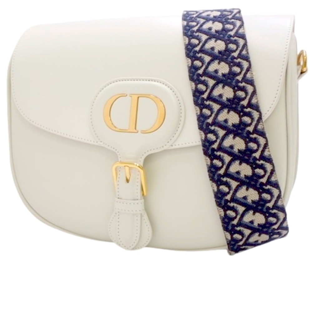 Christian Dior large white Bobby bag with cd strap
